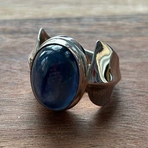 Sterling Silver and Blue Kyanite Stone Ring size 8.5